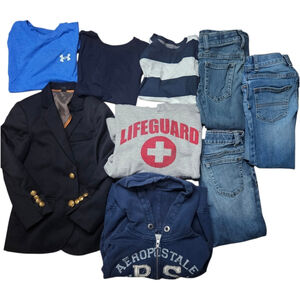 Boys Size 5 Five Pound Mystery Bundle Hoodies Jeans Shirt J. Crew Anchor Jacket